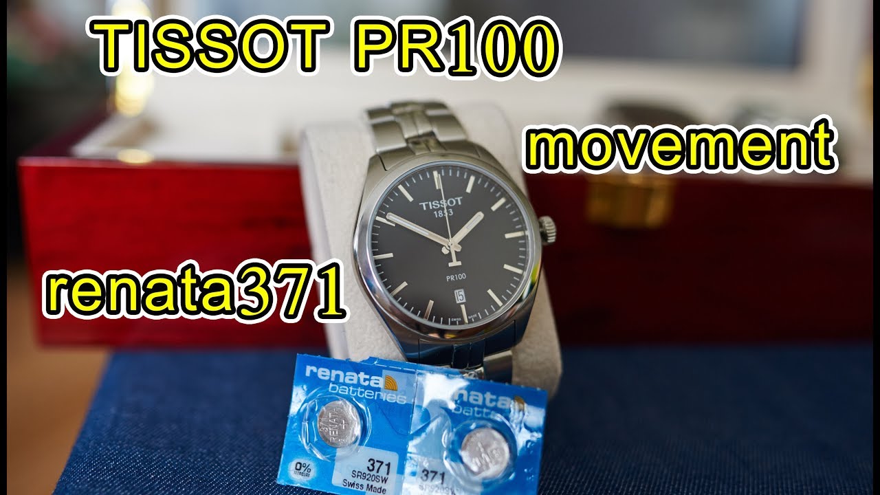 Замена батарейки в часах Tissot PR100/Tissot PR100 Gent movement ETA F06.111 renata 371