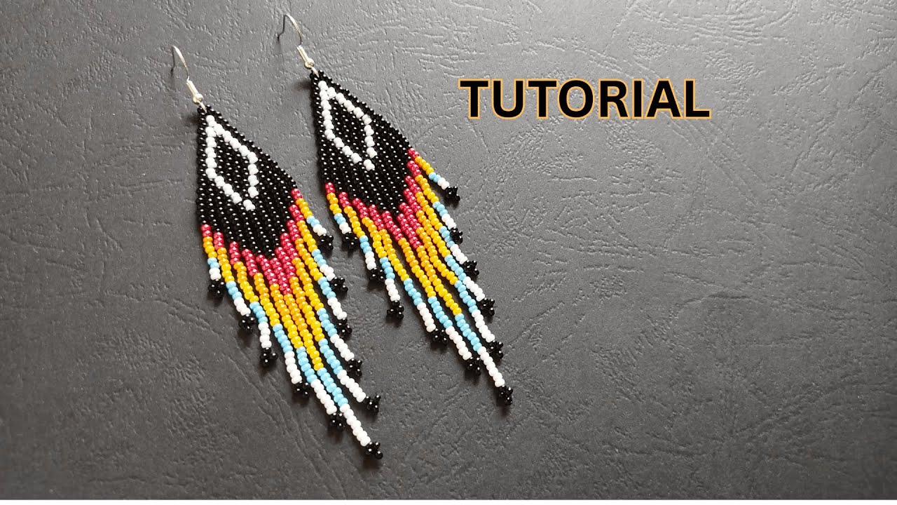 How to make seed bead earrings step by step for beginners, beaded fringe earrings tutorial