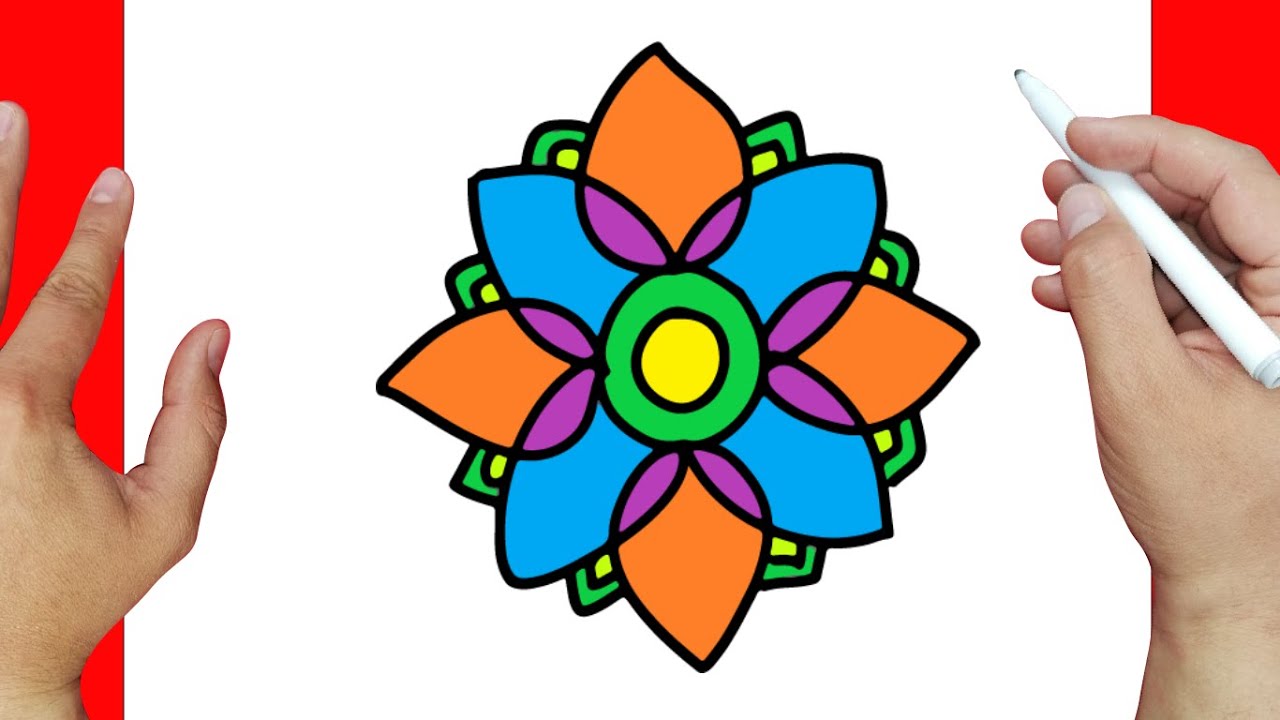 como dibujar una mandala paso a paso | Dibujos fáciles