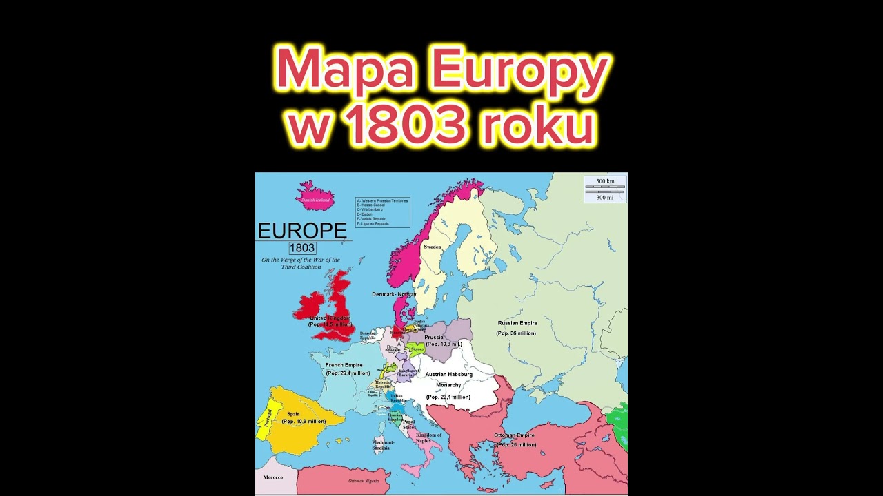 Mapa Europy w 1803 roku 