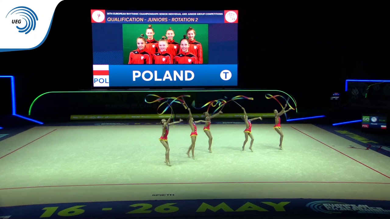 Poland - 2019 Rhythmic Gymnastics Europeans, junior groups 5 ribbons qualification