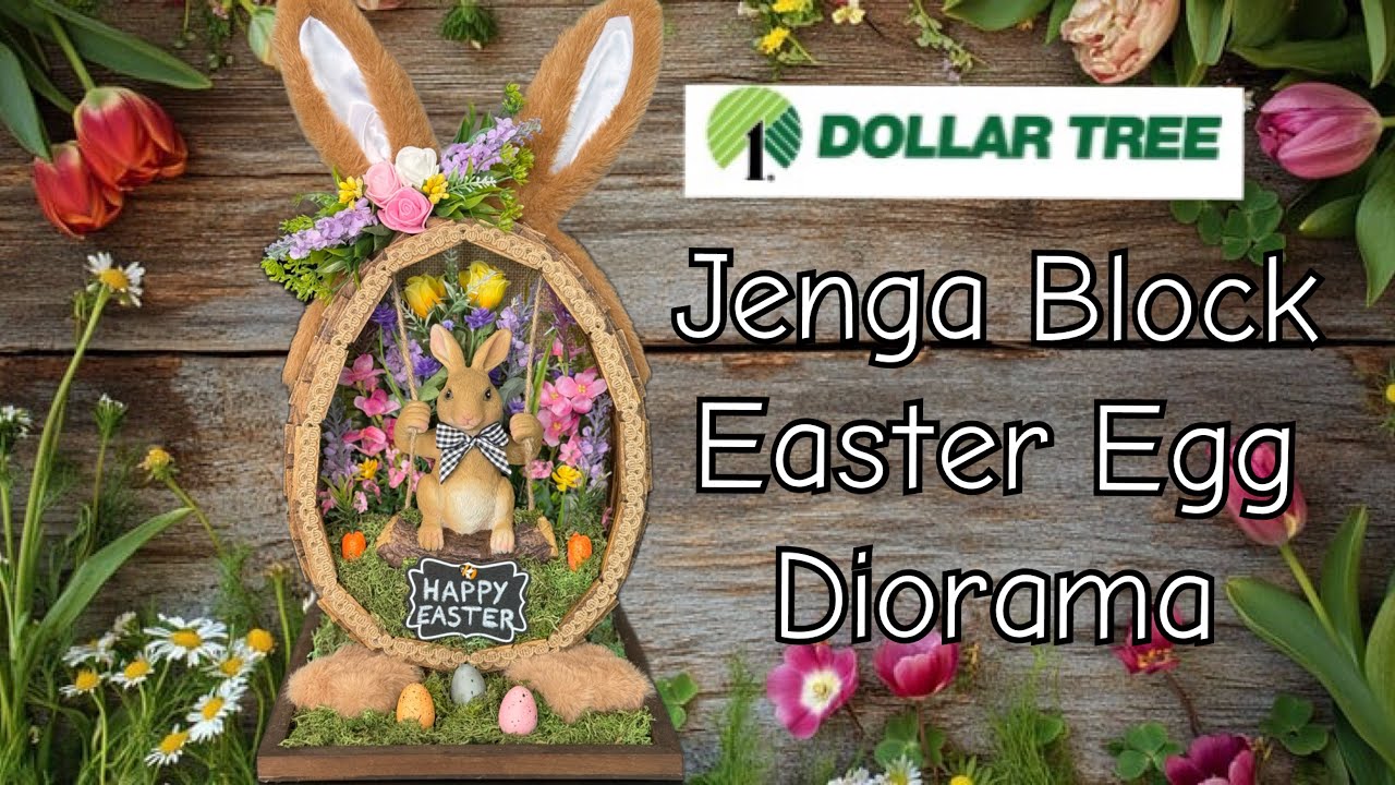 Dollar Tree 🌳 Jenga Block Easter Egg Diorama