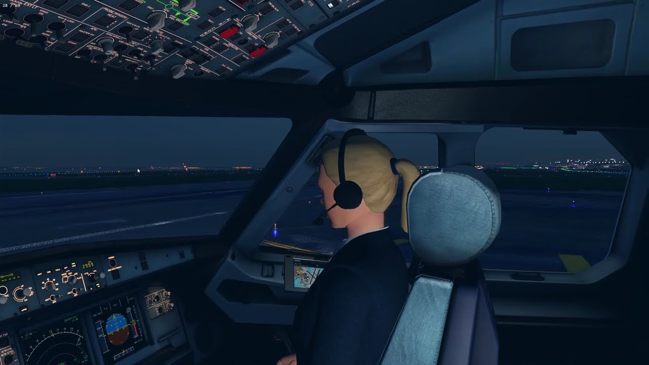 XP12.3 Toliss A321neo evening departure from KBOS overcast