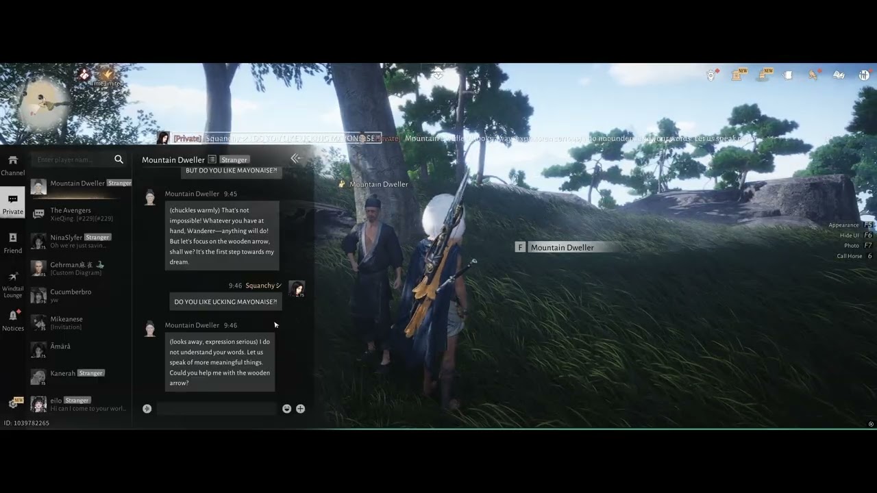 Where Winds Meet - NPC chats (Almost Caught)