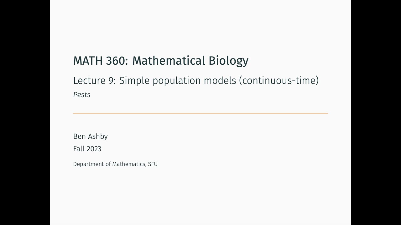 MATH 360 - Lecture 9 - Pests (Spruce Budworm model)