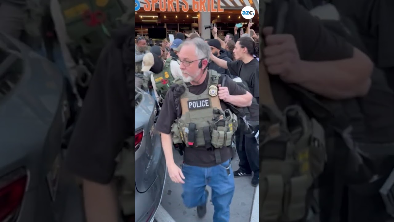Protesters gather outside ICE raid at Zipps Sports Grill in Phoenix