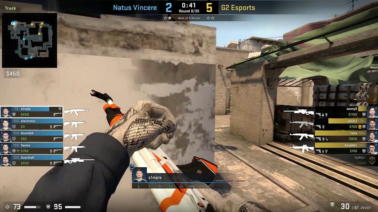 CS:GO POV Demo Na'Vi S1mple (31/17) vs G2 (de_mirage)