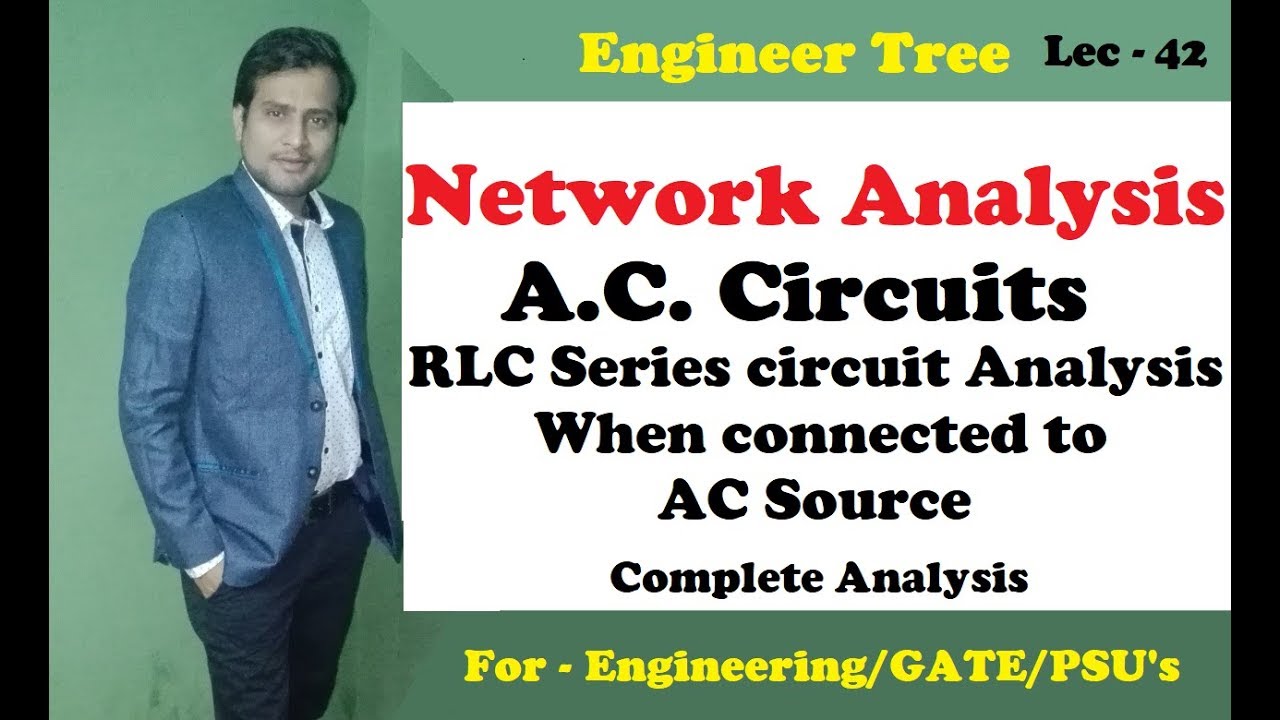 Lec.- 42 RLC Series circuit Analysis When connected to AC Source | Power & Power factor calculation