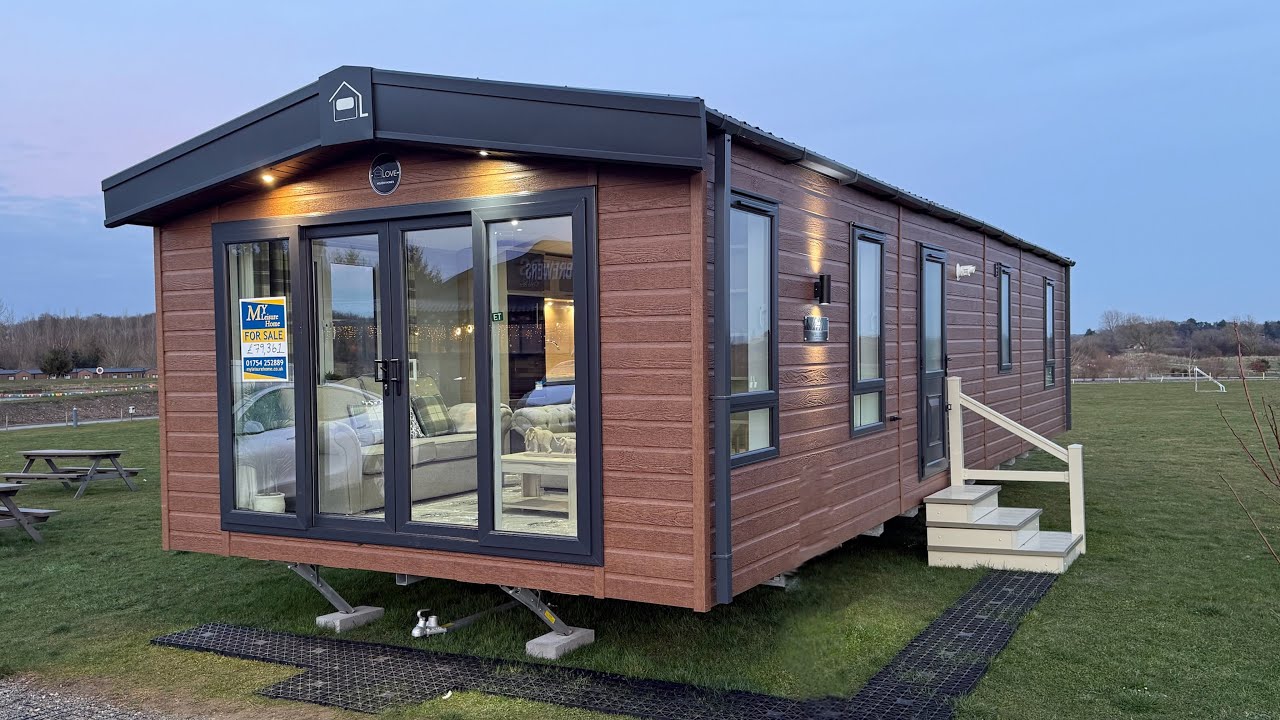 Stunning 2 Bedroom 41 x 14 Lodge Sited With Decking  Lake Side On 12 Month Park