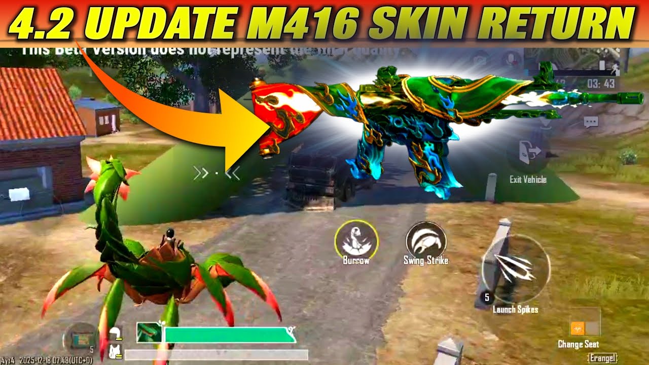 Roaring M416 Return in 4.2 Update Gilt Spin | New Update Pubg Mobile 4.2