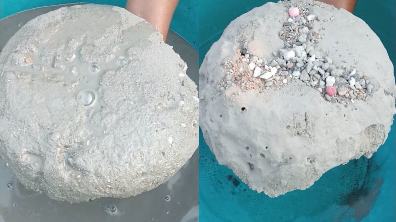ASMR very soft sand dartmixd and pure cement gritty dipping crumble in lots of water 💦💦💦