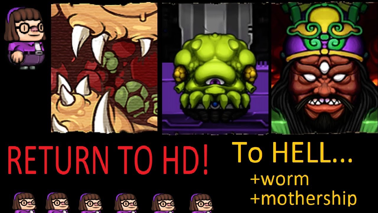Spelunky HD - FULL HELL run (worm+mothership)