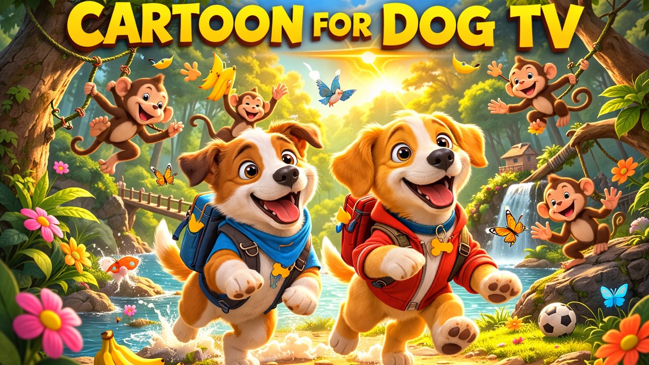 Animated dog cartoons for dogs left home alone: ​​The colors they can see 📺💤