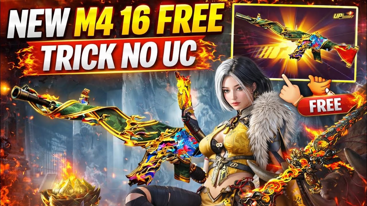 NEW M416 TRICK || FREE GEM WITHOUT ANY UC M416 😱 GEM TRICK NEW FIRE M416 TRICK 💯 WORKING FREE GEMS 