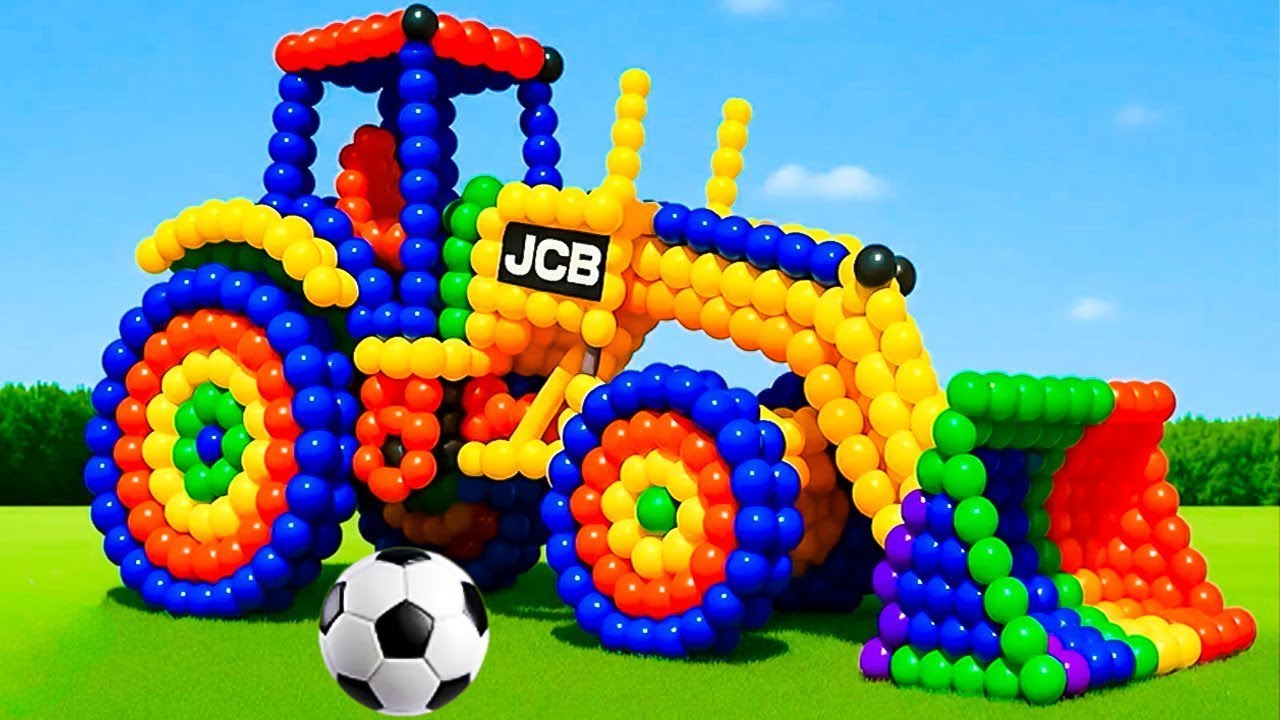 The mascot vibrato assistant JCB and Tractor placed on the football field is popular, co produced