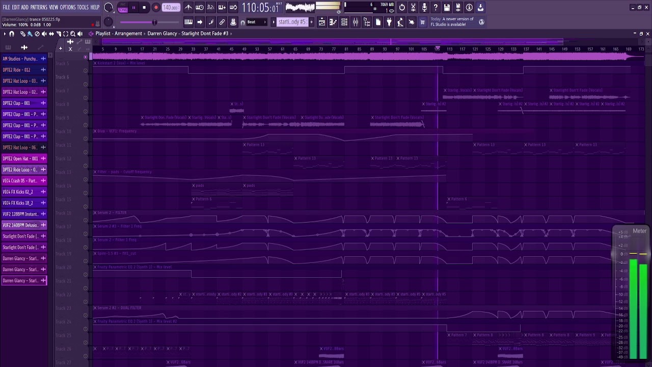 I've been messing with this mainstream trance track this morning. Starlight Don't Fade