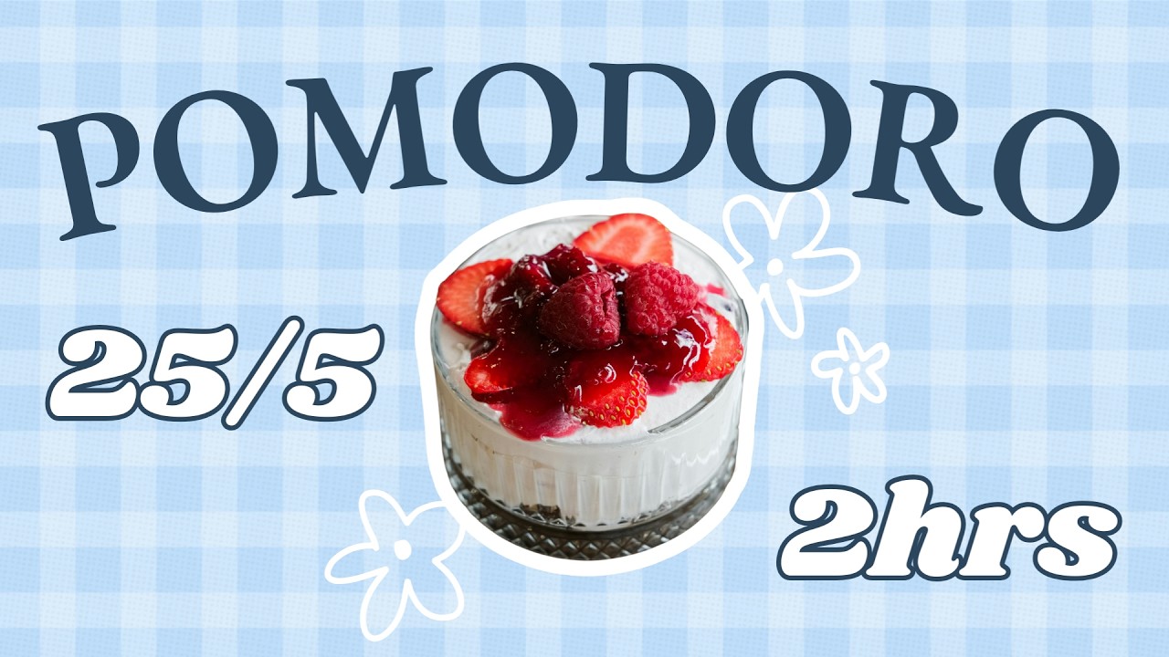 25/5 Pomodoro Timer 🍓 Strawberry Delight | Study With Me