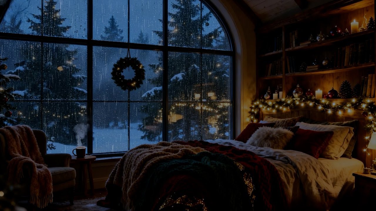 Deep Sleep Music with Rain Sounds Outside the Bedroom – Stress Relief & Anxiety Calm