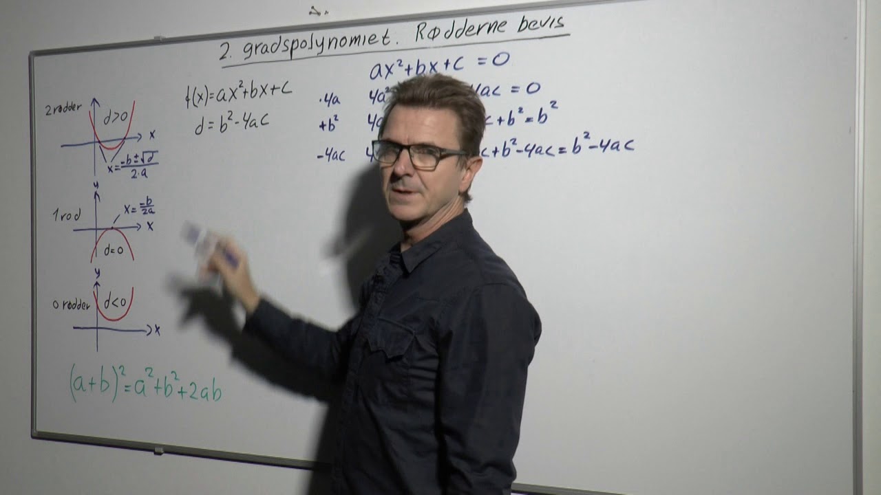 Rødder 2 gradspolynomium bevis