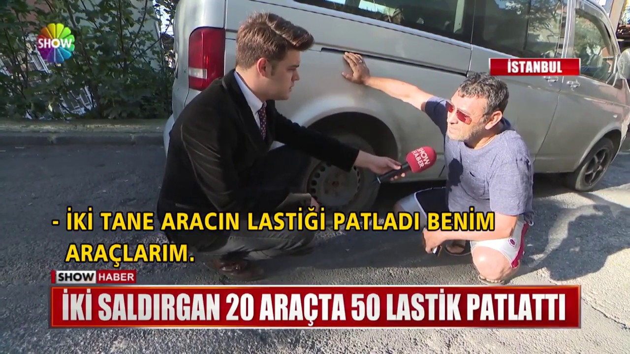 İki saldırgan 20 araçta 50 lastik patlattı