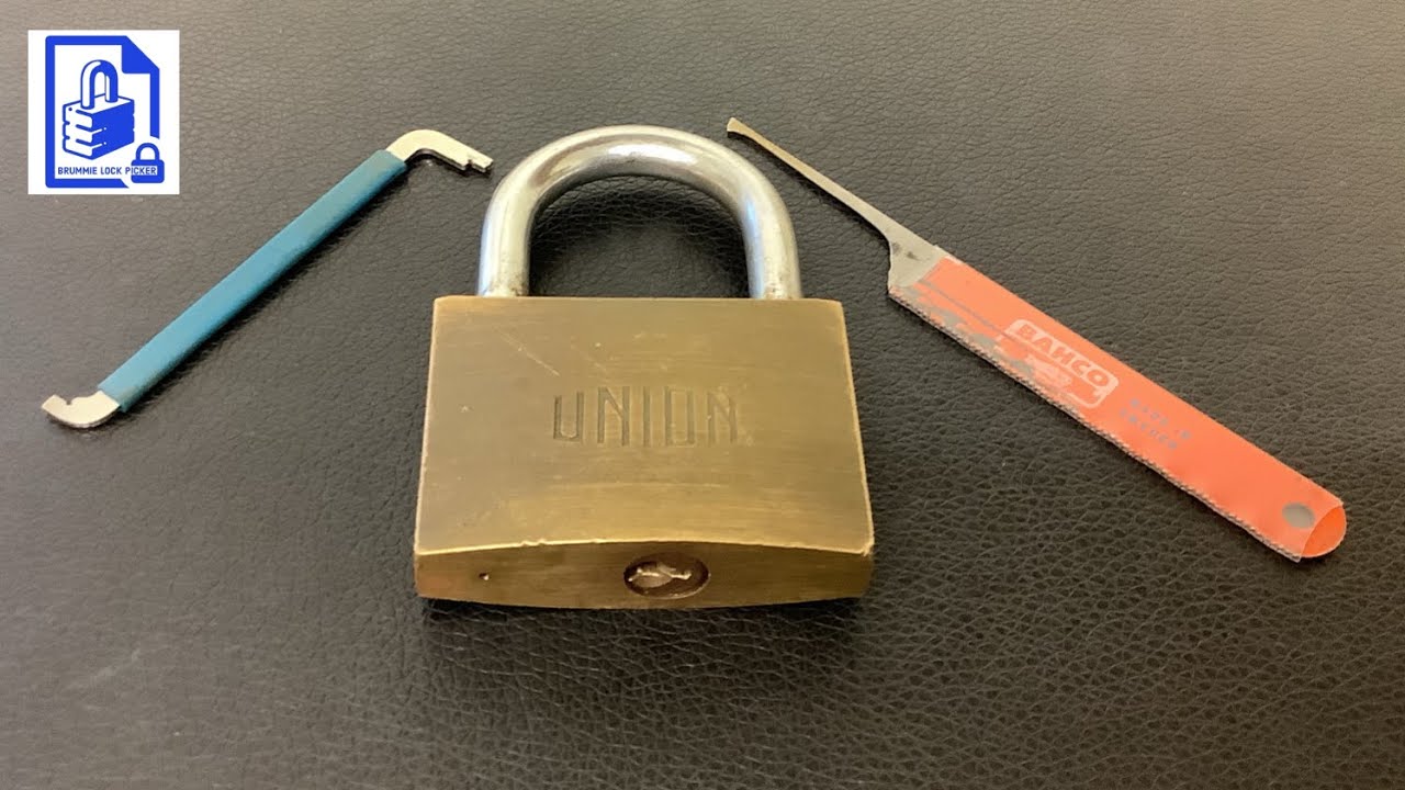 653. Vintage Union padlock picked open with hacksaw blade pick - This one puts up a decent fight 🥊