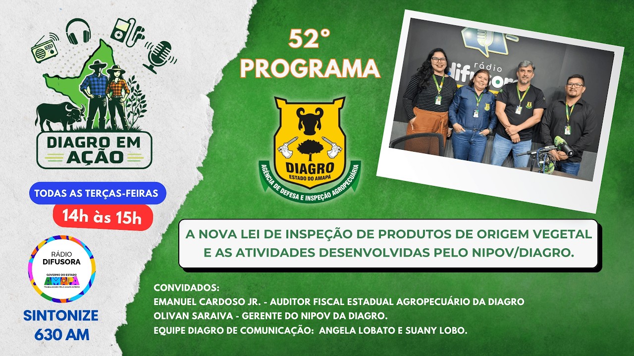 A nova lei de inspeção de produtos de origem vegetal e as atividades desenvolvidas pelo NIPOV/DIAGRO