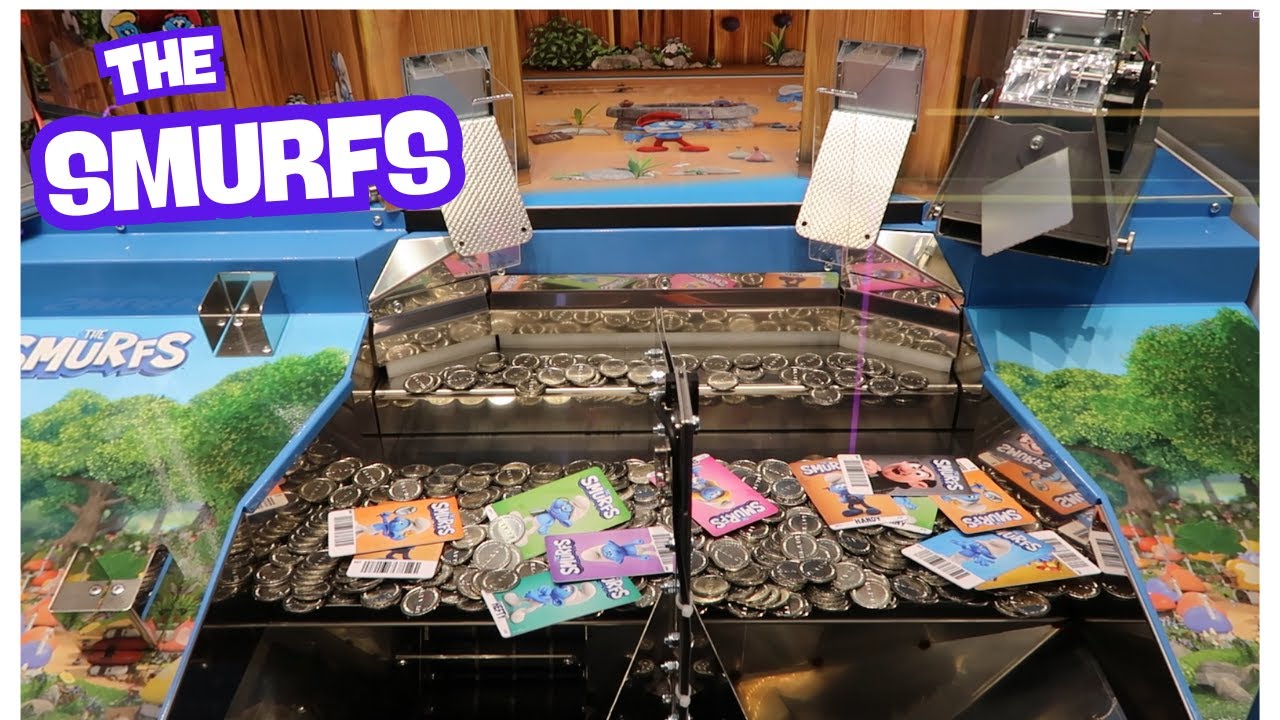 The Smurfs Coin Pusher - Winning Cards and Figurines - Fun New Arcade Game