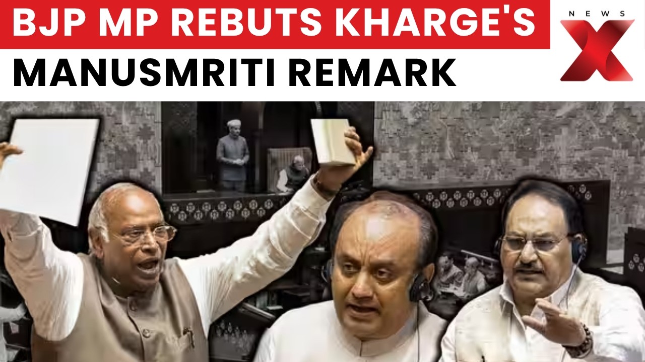 Sudhanshu Trivedi Rajya Sabha Speech: Hits Back at Mallikarjun Kharge's Manusmriti Remark | NewsX