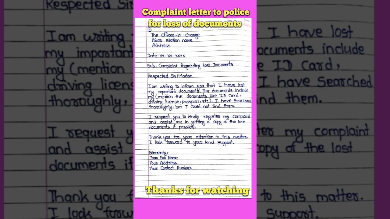 # Shorts # Application to the police station for missing documents # FIR for missing documents