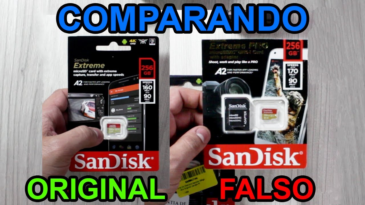 COMO SABER SE SEU SANDISK É FALSO? COMPARANDO UM CARTÃO SD SANDISK FALSO COM UM ORIGINAL