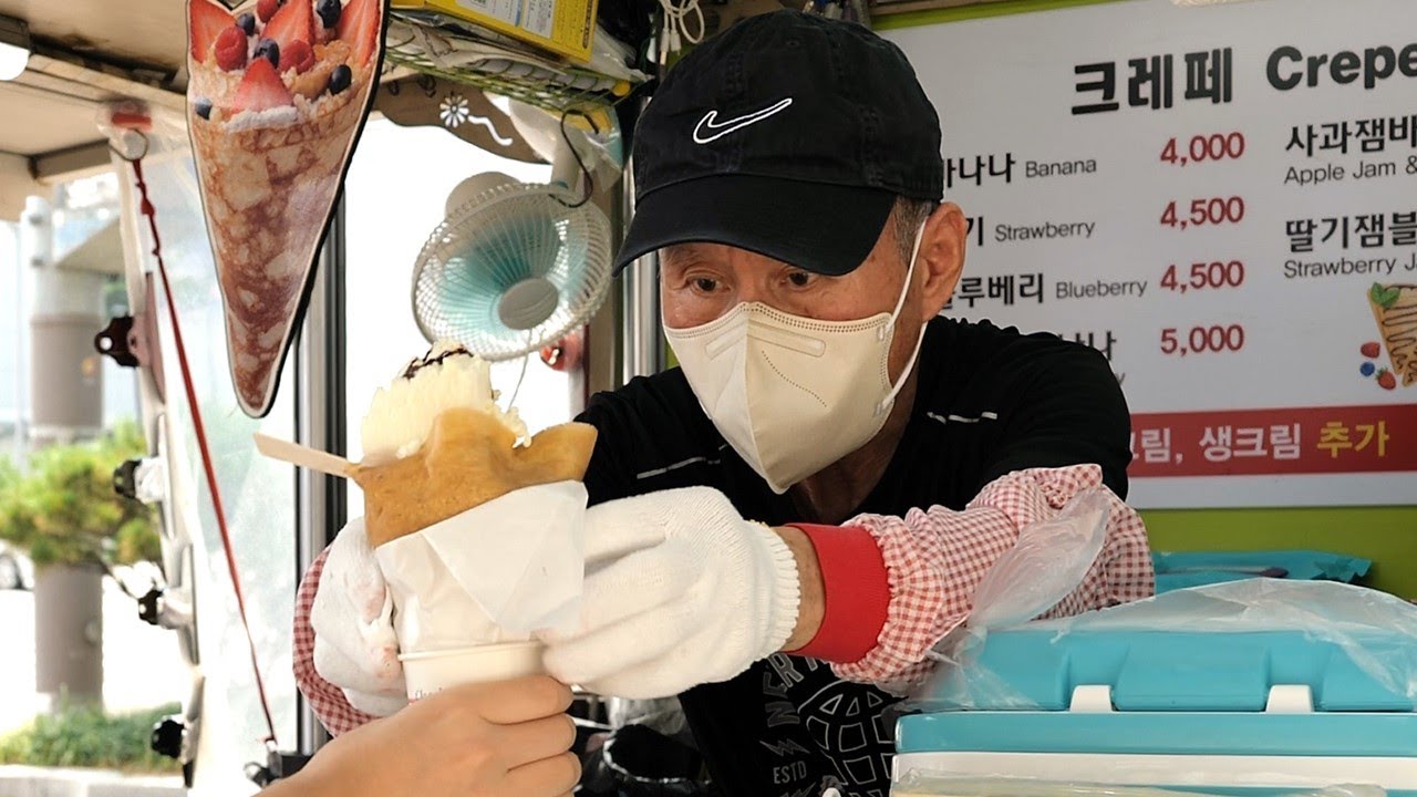 Самый известный корейский креп-дедушка | Корейская уличная еда