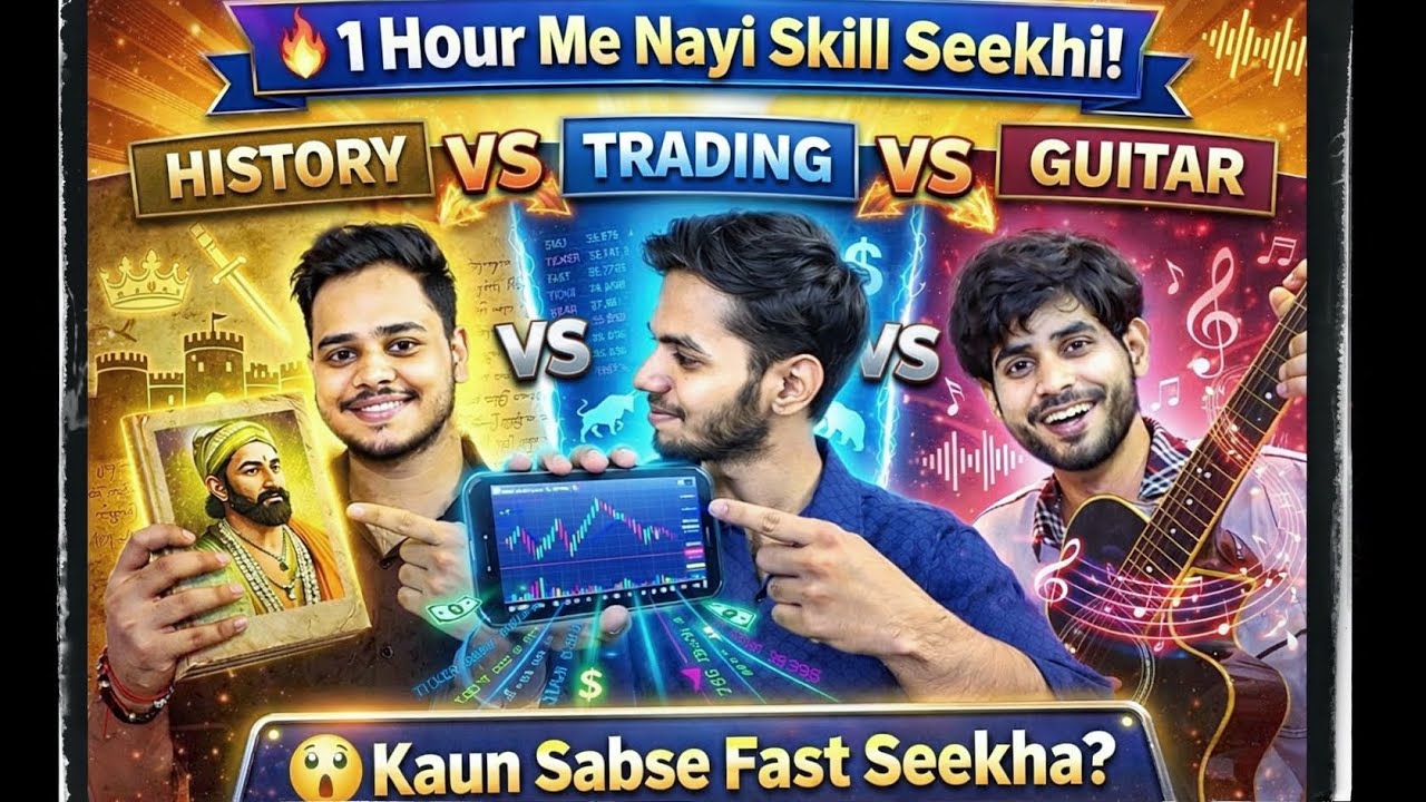 1 घंटे में सीखी नई Skill🔥 | Trading, History & Guitar सीख लिया 60 Minutes में! 