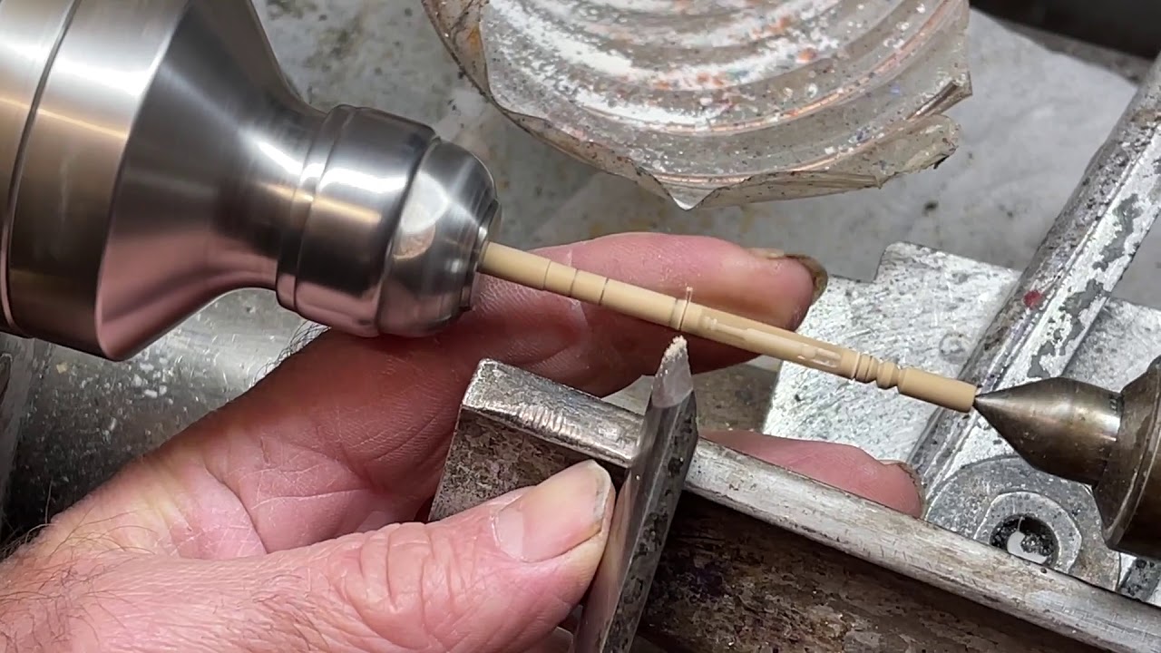 Turning a Grandmother lace bobbin