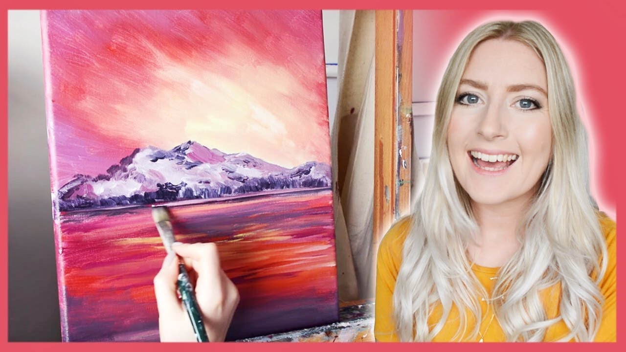 Therapy with Art |  PAINTING TUTORIAL  Sunset Mountain Acrylics {REAL-TIME}