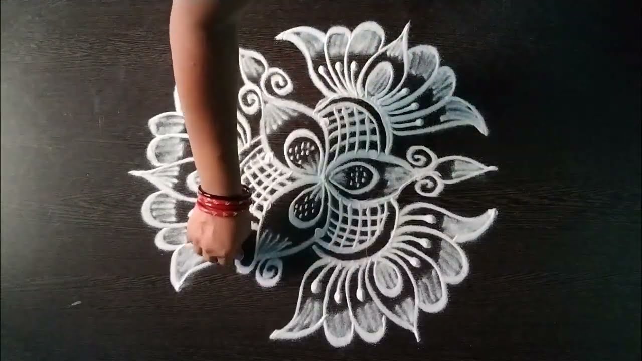 Simple design 🌹 beautiful jhoti chita. 🌹 daily kolam design 🌹