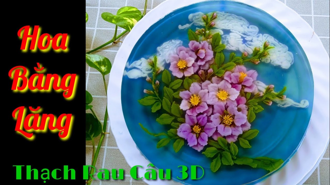 Thạch Rau Câu 3D - Vẽ Hoa Bằng Lăng Bằng Kim Y Tế G18