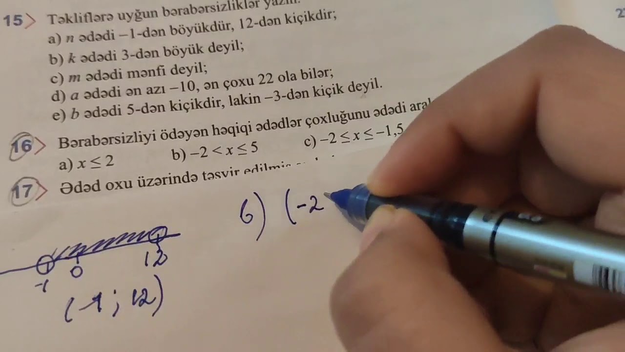 9 cu sinif Riyaziyyat.Həqiqi ədədlər ədəd oxunda  təsviri.