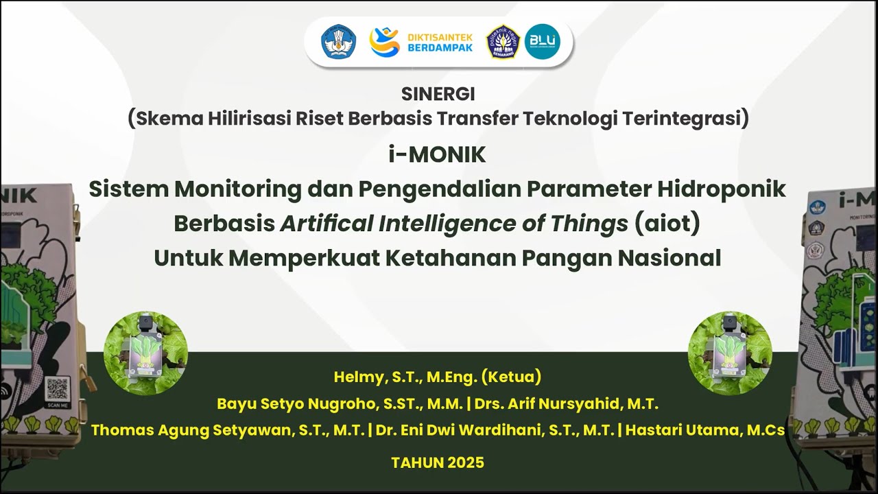 i-Monik : Sistem Monitoring & Pengendalian Parameter Hidroponik Berbasis AIoT