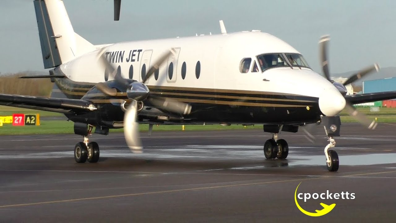 Rare Visitor: Beech 1900D F-HAPE TwinJet - Landing/close up/Take off - Gloucestershire Airport