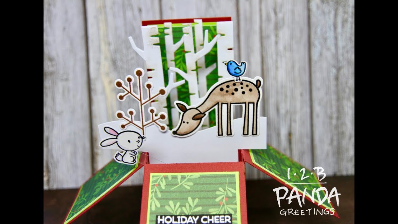 Holiday Card Series 2017- MFT Deer Friends Box Pop Up Card Process Video