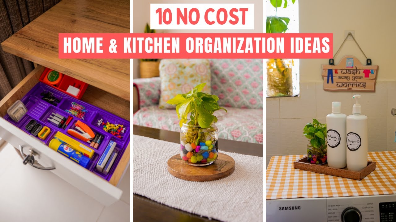 10 No Cost Home and Kitchen Organization Ideas | Organize Your Home for Free