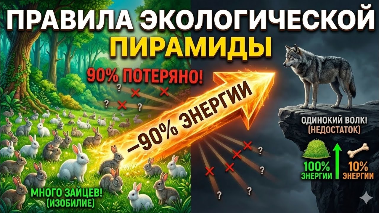§18  Куда исчезает 90% энергии в природе? Главный закон выживания