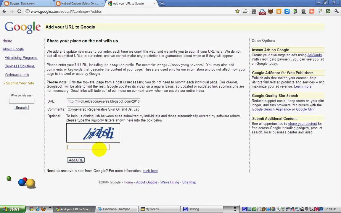 How to add and submit your blog post URL to Google