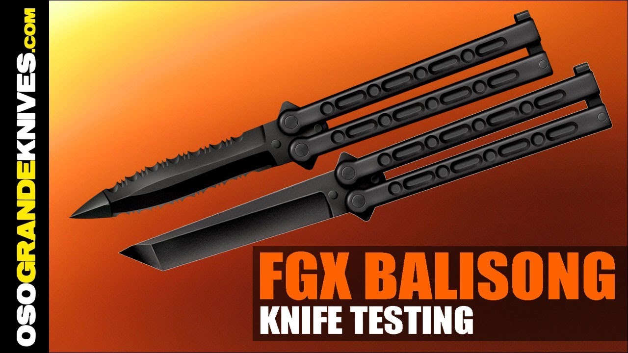 Cold Steel FGX Balisong Spearpoint Plastic Butterfly Knife 92EAA Cutting, Piercing Test