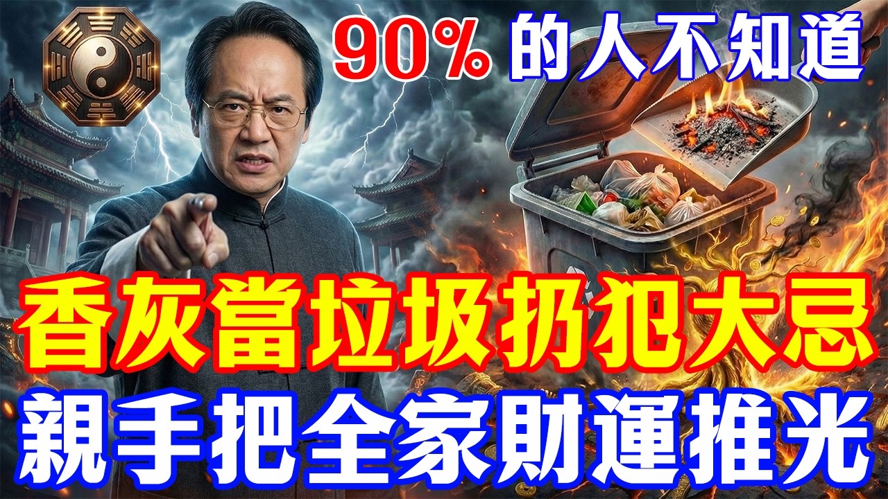 倪海廈：香灰倒垃圾桶等於自毀財庫！揭秘9成人常犯的3大漏財禁忌，新的一年千萬別踩雷！#倪海厦 #居家風水 #中醫養生 #鎮櫃法 #經方