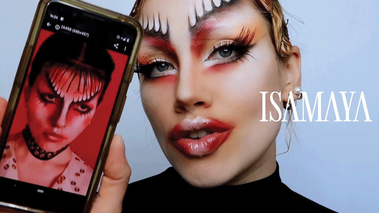 Red & Orange Editorial Goth Look | TRANSFORMATION TUTORIAL