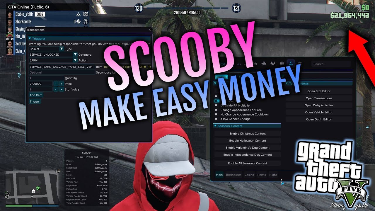 Меню Scooby Mod: ЛЕГКО зарабатывайте 15 000 000 долларов каждые 2 минуты