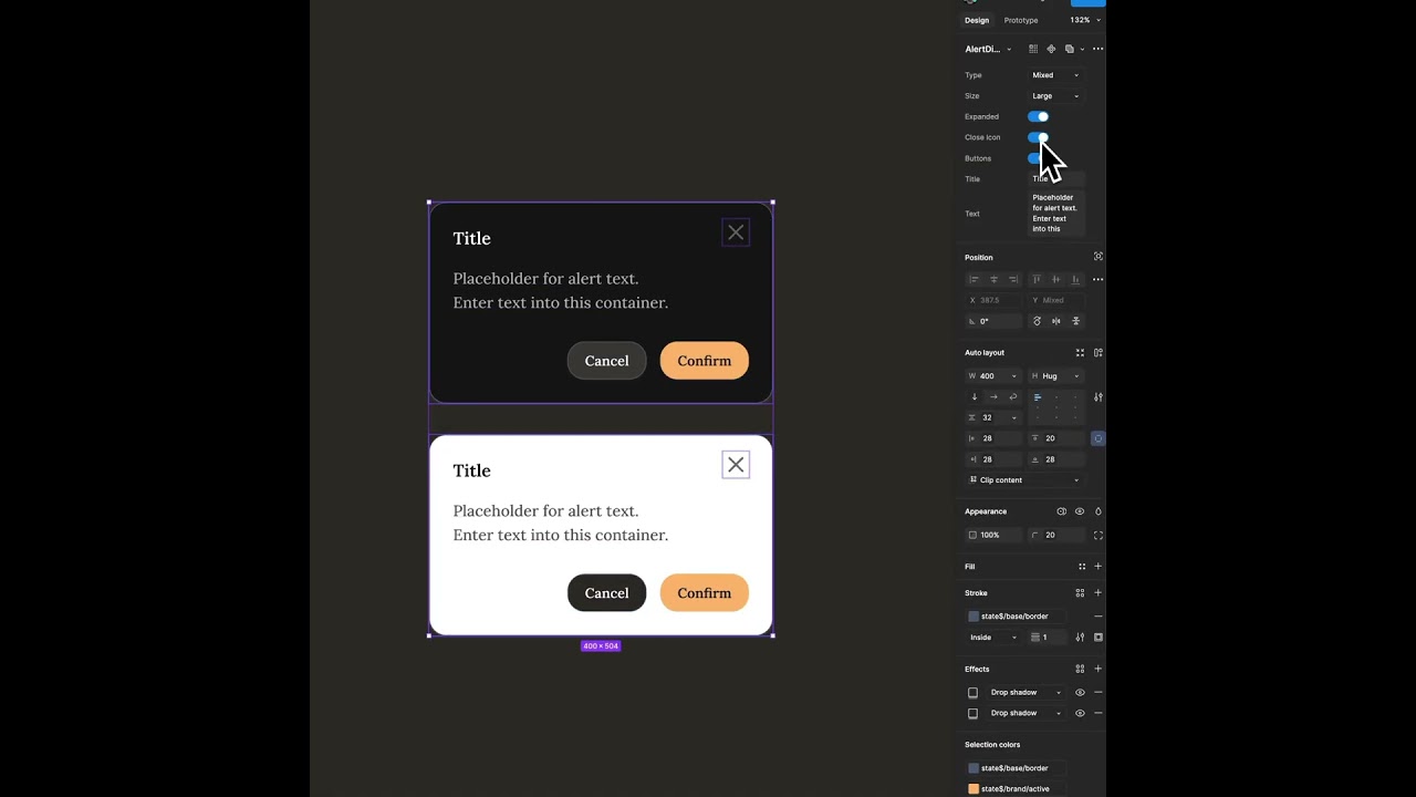 Dynamic Alert Dialog with Figma 