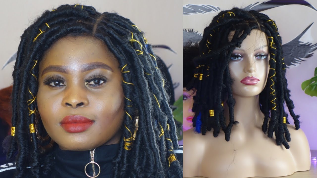 DIY butterfly locs wig tutorial / Using Brazilian wool  / no crocheting method