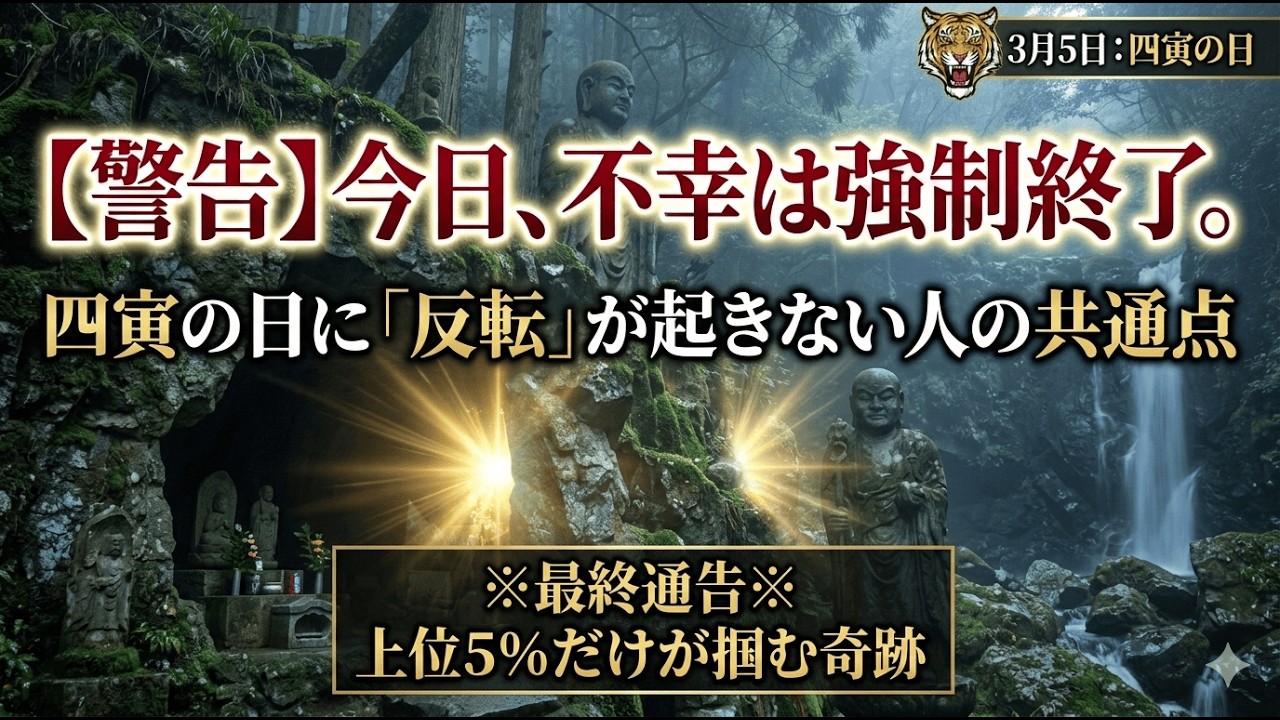 【実録】今日でどん底は強制終了。四寅の日に「反転」する人と、一生停滞する人の差